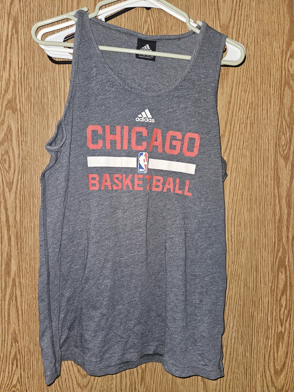 Adidas NBA Gray and Red Chicago Basketball Tank Top